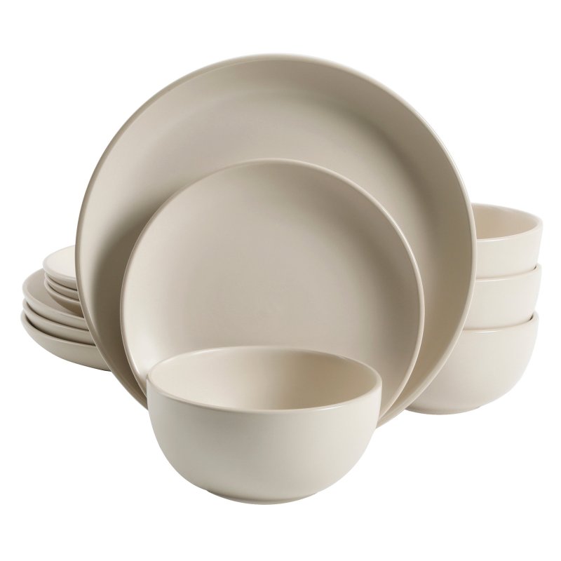 KIKUI Rockaway 12-Piece Stoneware Dinnerware Set