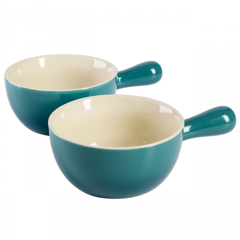 KIKUI 2-Pack 22 OZ Artisan Stoneware Soup Bowl Set