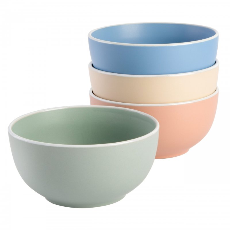 KIKUI Creamy Tahini 4-Piece Cereal Bowl Set