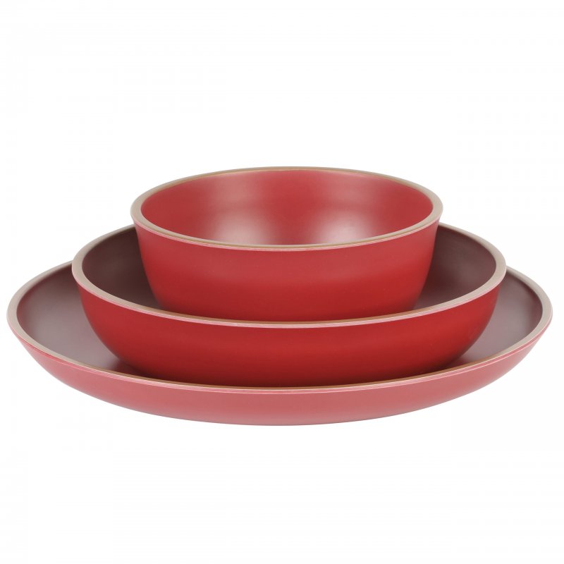 KIKUI Rockabye 12-Piece Double Bowl Melamine Dinnerware Set