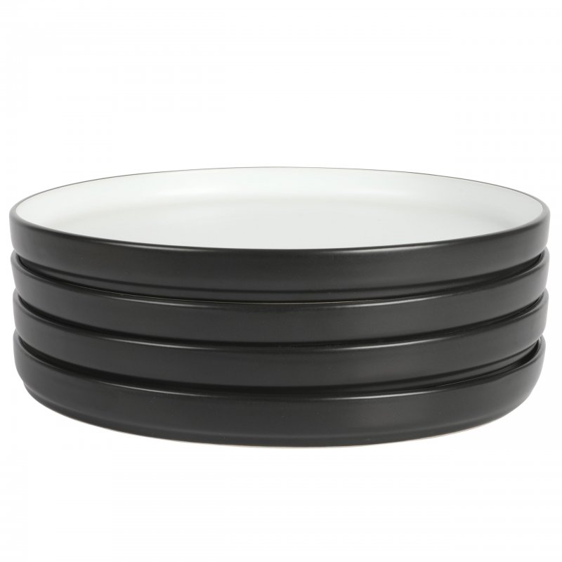 KIKUI 4 Pack 10.5″ Stoneware Stackable Dinner Plates