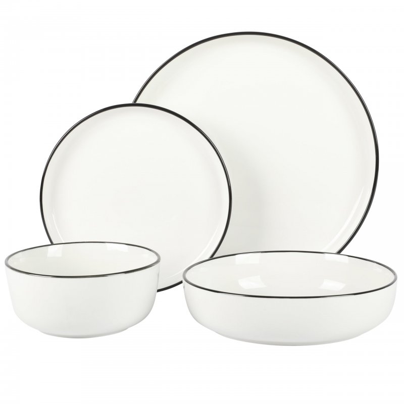 KIKUI Oslo 16-Piece Porcelain Dinnerware Set