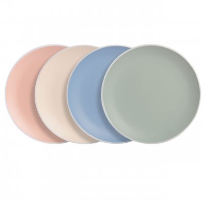 KIKUI Creamy Tahini 4-Piece Lunch Plate Set