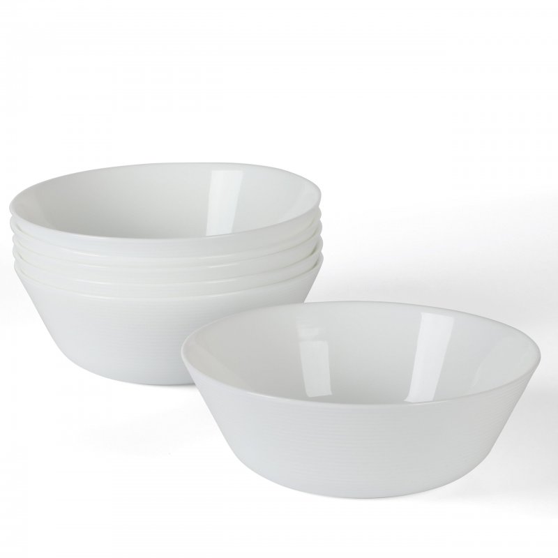 KIKUI Opalton 6 Piece 6 Inch Chip and Break Resistant Cereal Bowl