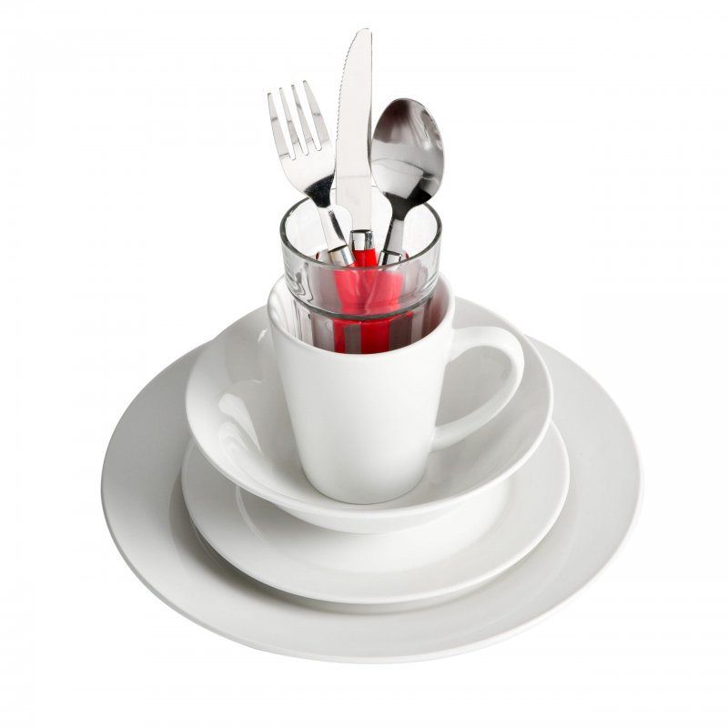 KIKUI Regal White II 32-Piece Dinnerware Combo Set