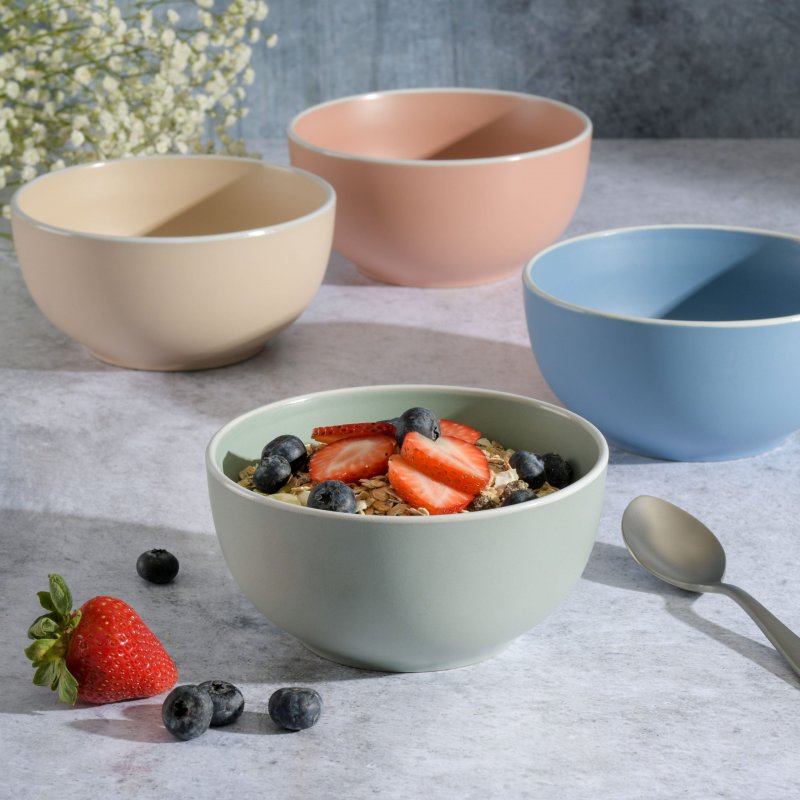 KIKUI Creamy Tahini 4-Piece Cereal Bowl Set