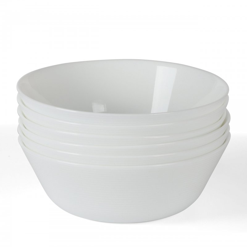 KIKUI Opalton 6 Piece 6 Inch Chip and Break Resistant Cereal Bowl