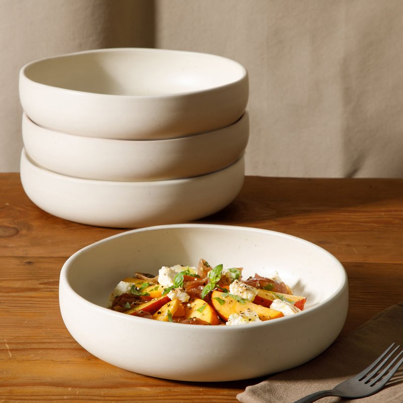 KIKUI Clay 4 Piece Meal, Dinner, Pasta Bowl Set