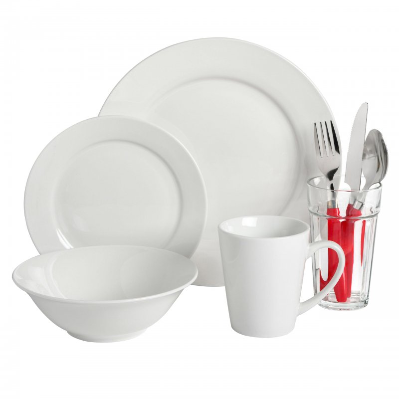 KIKUI Regal White II 32-Piece Dinnerware Combo Set
