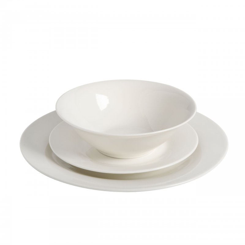 KIKUI Everyday Round 12-Piece Fine Ceramic Dinnerware Set