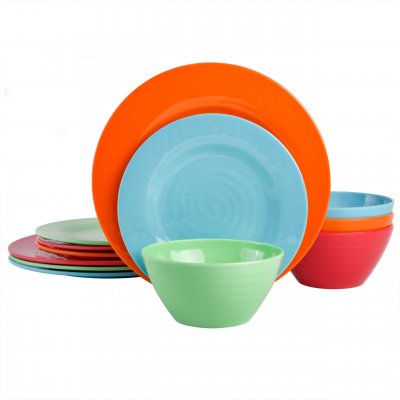 KIKUI Brist 12-Piece Melamine Dinnerware Set