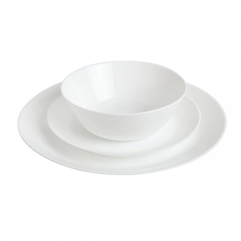 KIKUI Ultra Round 18-Piece Opal Glass Dinnerware Set