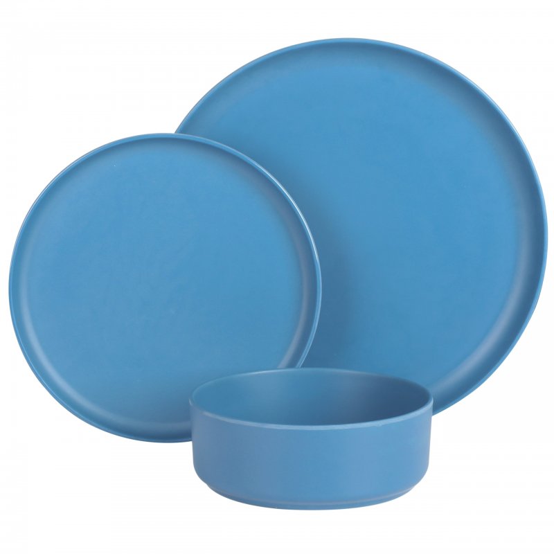 KIKUI Canyon Crest 12-Piece Stackable Matte Melamine Dinnerware Set