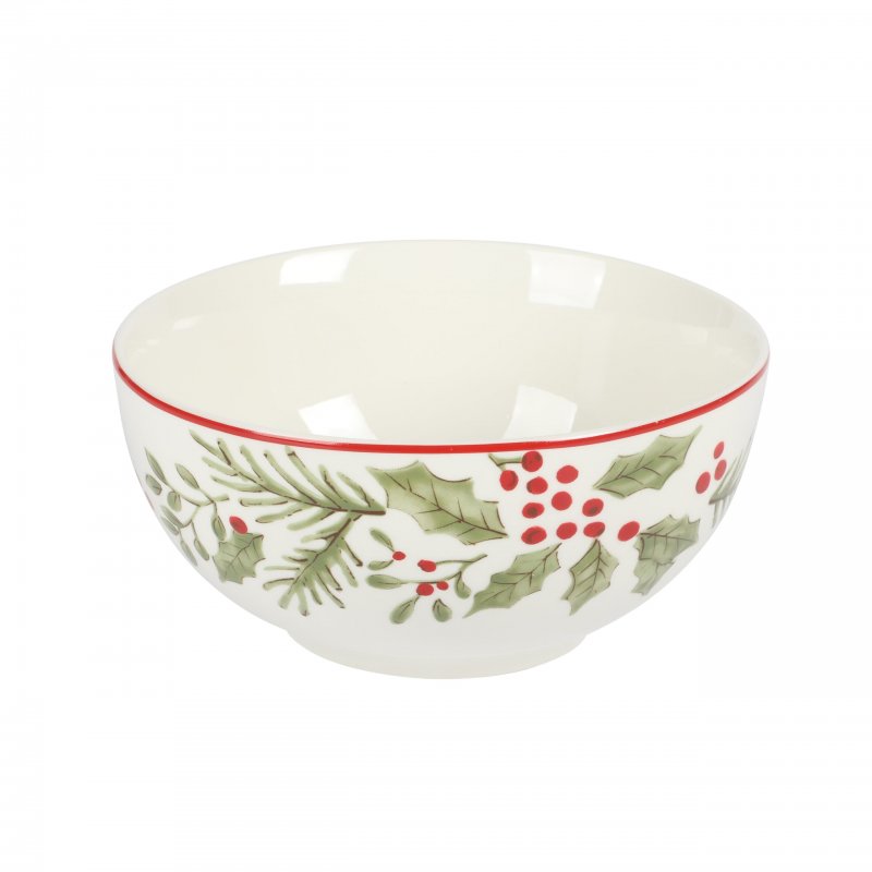 KIKUI 12 Piece Festive Berries Decorated Porcelain Dinnerware Set