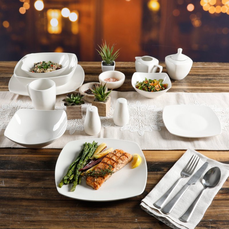 KIKUI Zen Buffet 39-Piece Porcelain Expanded Dinnerware Set