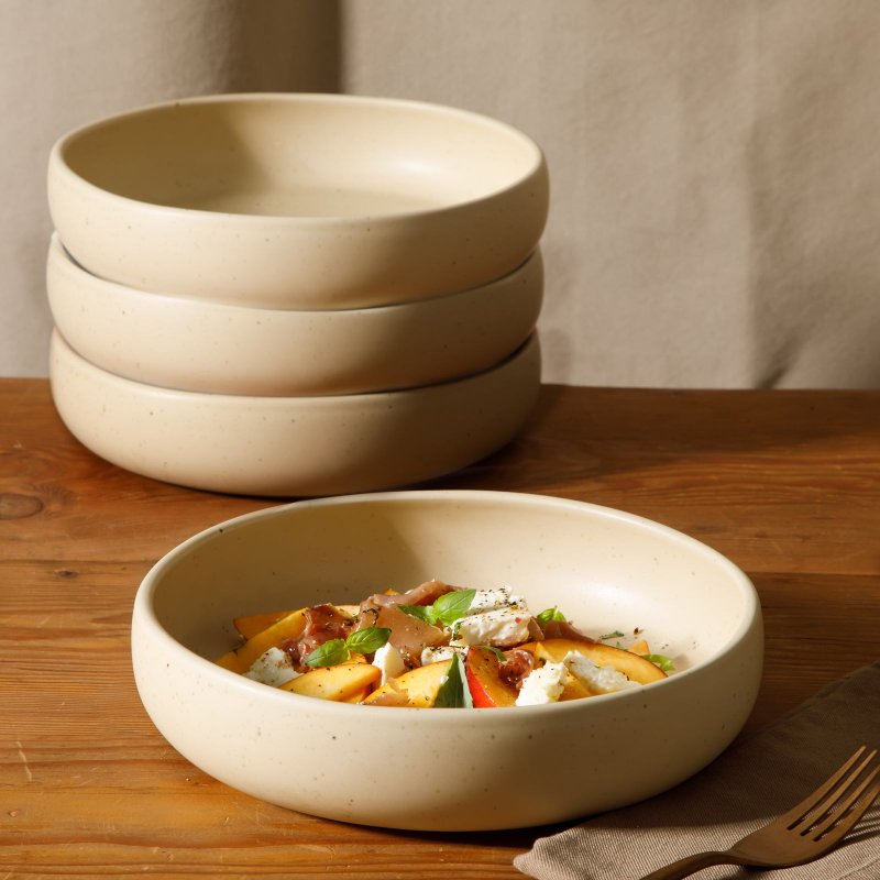 KIKUI Clay 4 Piece Meal, Dinner, Pasta Bowl Set