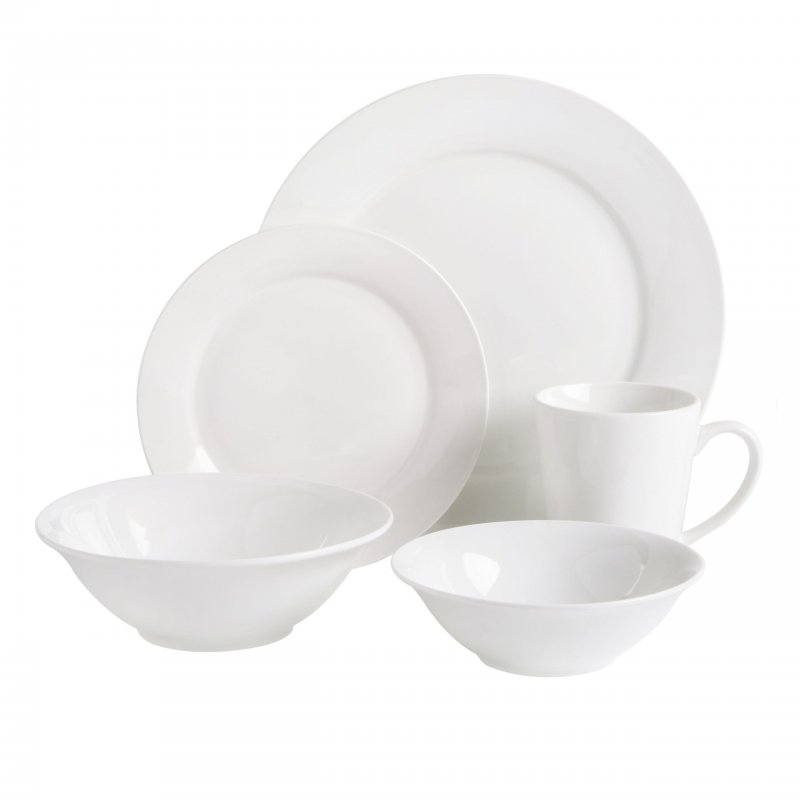 KIKUI Everyday Round 40-Piece Expanded Fine Ceramic Dinnerware Set