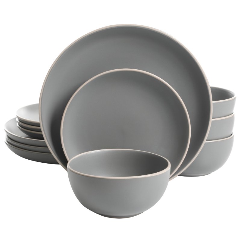 KIKUI Rockaway 12-Piece Stoneware Dinnerware Set