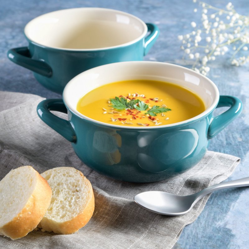 KIKUI 2 Pack 30 OZ Artisan Stoneware Soup Bowl Set