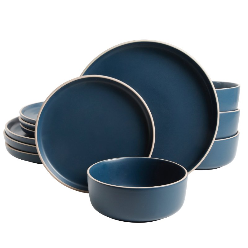 KIKUI Everyday Essential 12-Piece Stoneware Dinnerware Set