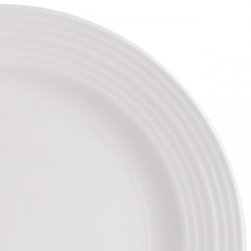 KIKUI Amelia Court 16-Piece Fine Ceramic Dinnerware Set – White