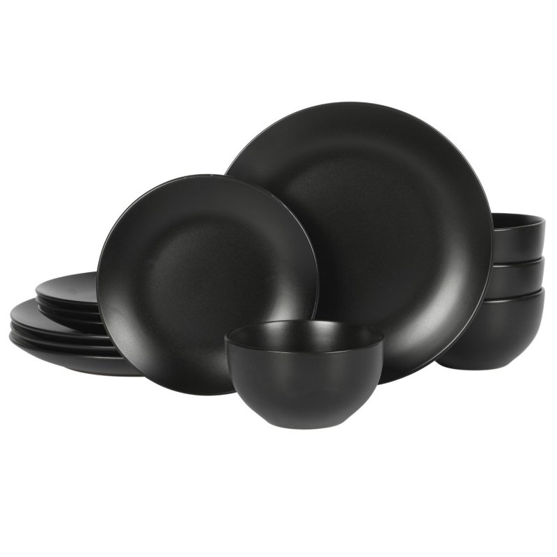 KIKUI Queenslane 12-Piece Stoneware Matte Dinnerware Set