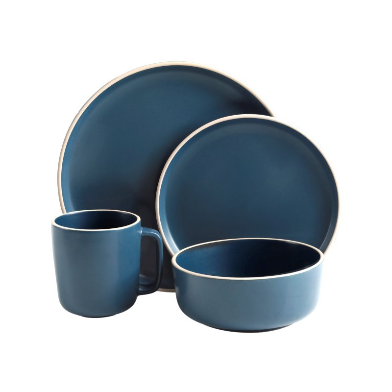 KIKUI Zuma 16-Piece Round Matte Stoneware Dinnerware Set