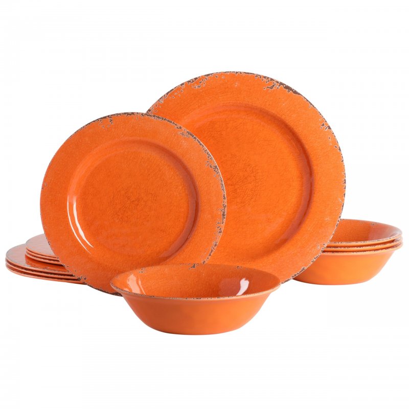 KIKUI Mauna 12-Piece Melamine Dinnerware Set