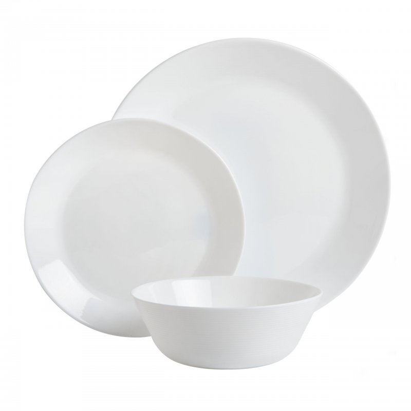 KIKUI Ultra Round 18-Piece Opal Glass Dinnerware Set